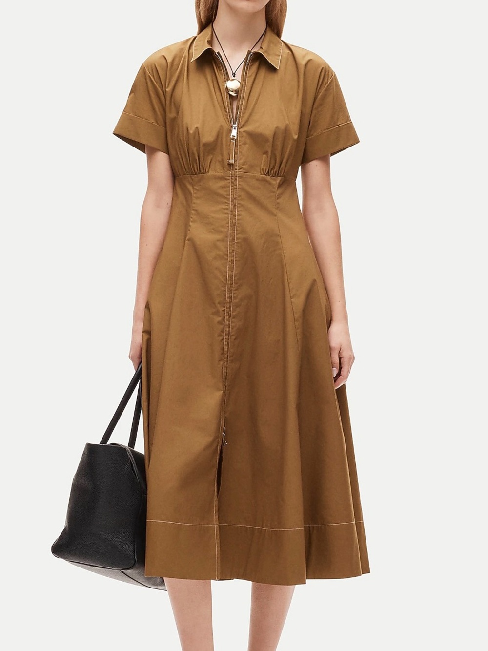 NWT J.Crew Arden Shirt-dress in Cotton poplin in Aged Pine